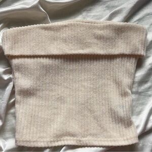 Sail to Sable Beige Ribbed Tube Top